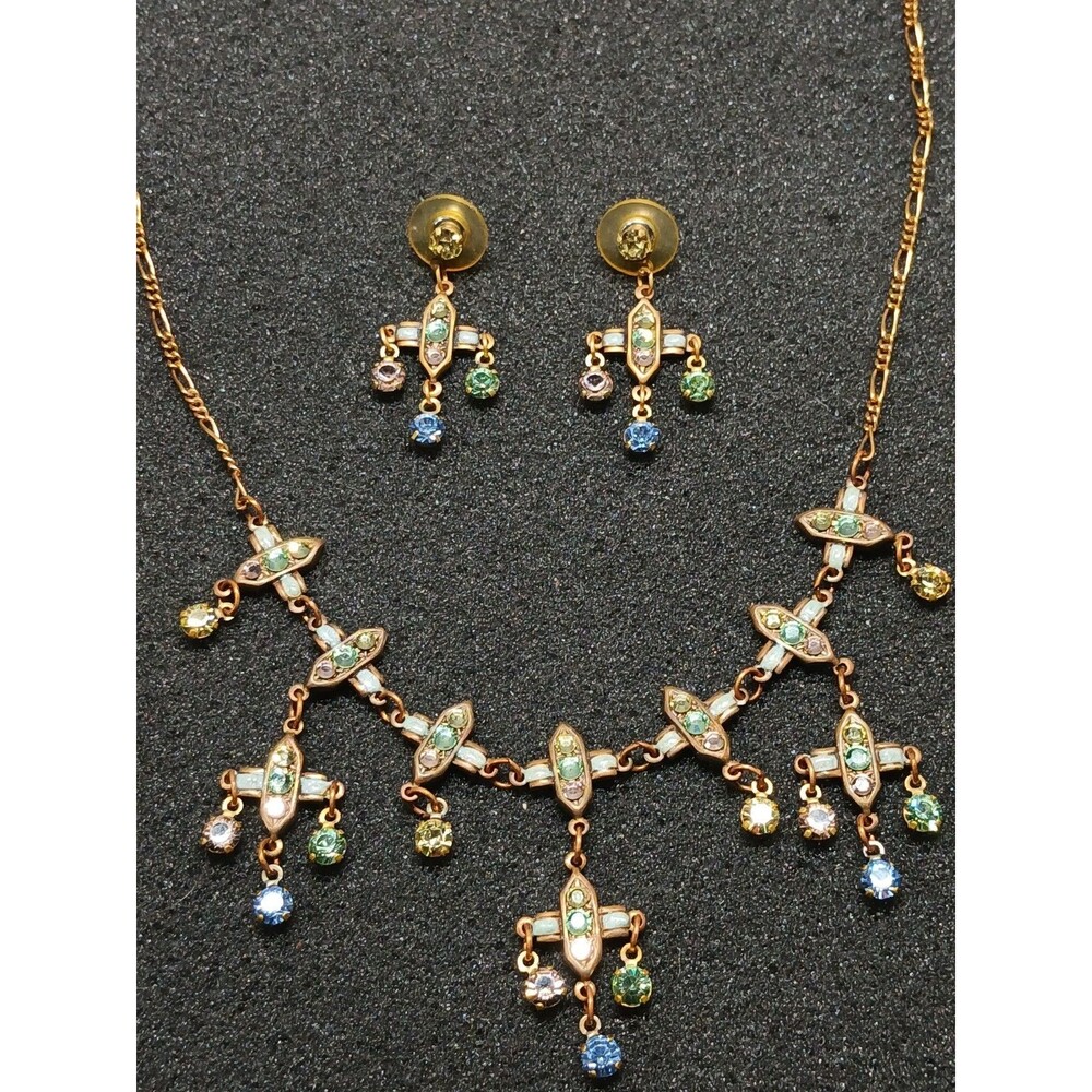 Anna Koplik Designs Necklace & Earrings Set – Swarovski Crystals – 17g